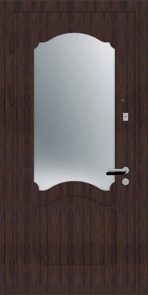 Железная дверь с зеркалом шпон венге
